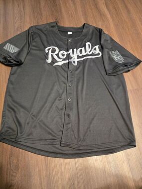 Royals Military Appreciation Day Men’s Dark Gray Button-Up Jersey
